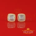 thumbnail image 2 of King of Bling's Real 10K Yellow Gold Real Diamond 0.50CT Mens / Womens Square Stud Earrings, 2 of 12