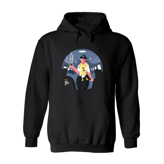 Stewardess Design Hoodie Men -Image by Shutterstock, Male XX-Large