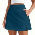 thumbnail image 2 of Fall Savings! QATAINLAV Golf Skirts for Women High Waisted Tennis Skort Skirts with Pockets Side Slits Workout Athletic Skirt Blue XL, 2 of 9