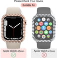 thumbnail image 3 of 8 Pack Bling Case for Apple Watch Series 7/Series 8 45mm, Hard PC Cover [No Screen Protector] Double Row Crystal Diamond Bumper Rhinestone Frame iWatch Accessories, 3 of 5