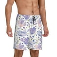 thumbnail image 2 of Tideii Lavender Flowers Print Men's Short Pajama Pants, Elastic Pocket Summer Pajama Pants Sleepwear, Lounge Pants-4X-Large, 2 of 6
