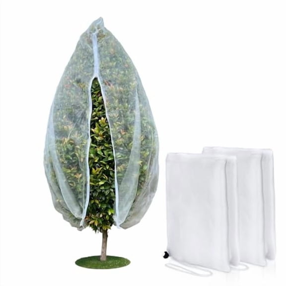Fruit Tree Netting Cover with Zipper & Drawstring,2 Packs 8ft x 8ft Insect Bird Barrier Netting for Garden Protection,Ultra Fine Mesh Garden Netting