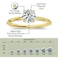 thumbnail image 5 of ALLORYA 0.50 Carat Solitaire Round Lab Grown White Diamond Textured Shank Engagement Ring for Women in 10K Solid Yellow Gold, Size 8, 5 of 6