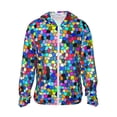thumbnail image 1 of Fotbe Colorful Tie Dye Stained Glass 2 Chaqueta con Protección Solar UPF 50+ para Hombre y Mujer, Camisa con Capucha y Bolsillos-Large, 1 of 7