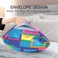 thumbnail image 4 of Yayeee Pillowcase Queen Size Set of 2 Satin Wrinkle Resistant Envelope Pillow Case, Colorful Geometric Pattern, 4 of 8