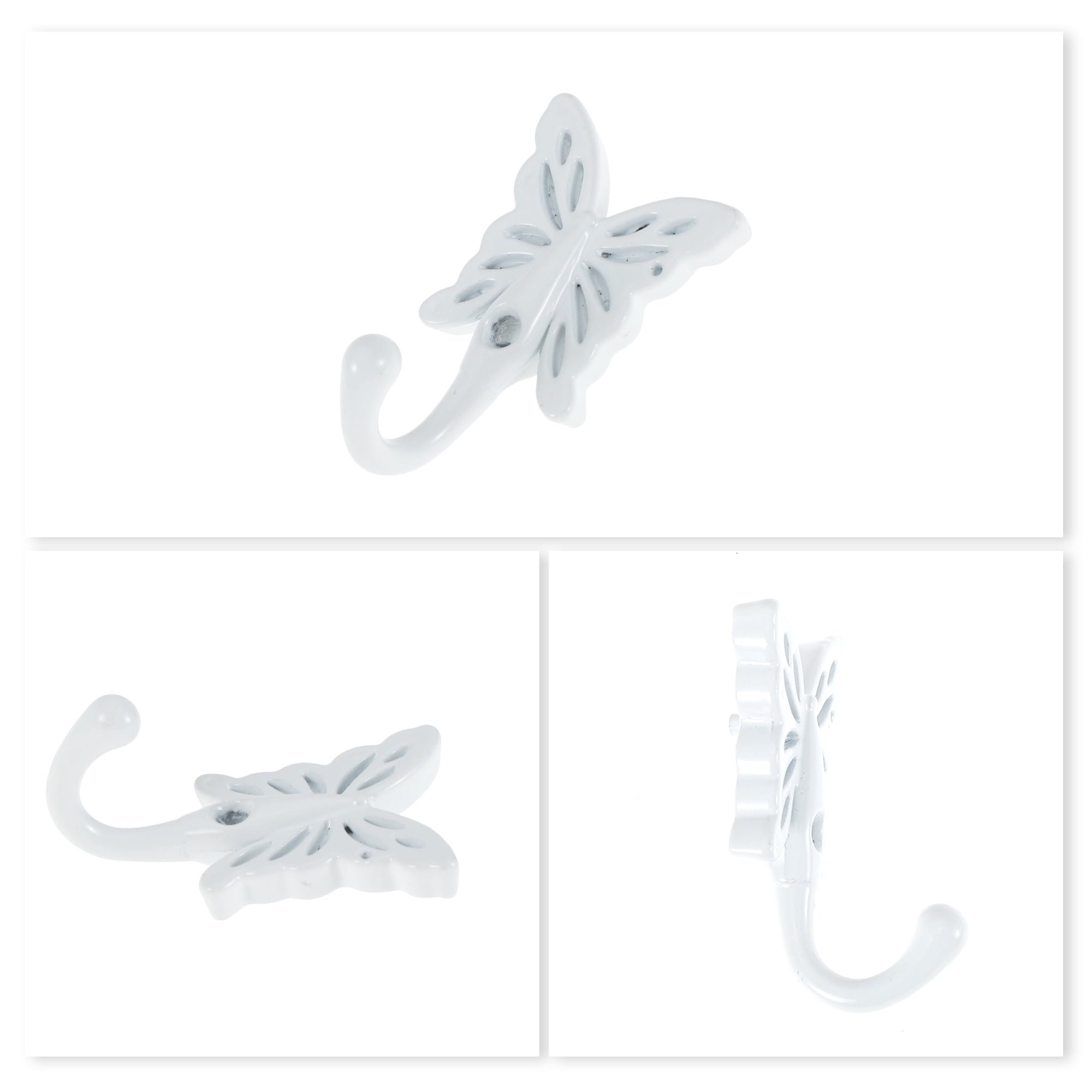 Unique Bargains 4 Pcs Clothes Hooks Door Hooks for Wardrobe Bathroom Kitchen White