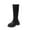 Black, variant on Women's Knee High Platform Boots Chunky Heel Round Toe Slip Resistant Fashion Winter Leather Boots