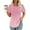 Pink, variant on Oalirro Womens 2024 Summer Casual Tunic Tops Twist Front Blouse Short Sleeve Fitting Tshirt