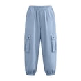 thumbnail image 4 of GUACER Women's Cargo Pants Elastic Waist Linen Jogger Trousers Multi Pocket Relaxed Fit Casual Streetwear, 4 of 4