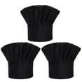 thumbnail image 1 of Set Of 3 Pack Adult Chef Hat Adult Adjustable Elastic Baker Kitchen Cooking Chef Cap, 1 of 5