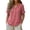 Z150 Red, variant on Striped Henley Shirts for Women V Neck Short Sleeve Button Down Blouses Breathable Lightweight Fashion Tunic Vacation office Daily Summer Linen Tops Pink,XL