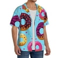 thumbnail image 4 of Balery Donuts Men's Casual Button Down Shirt Short Sleeve Textured Summer Cuban Beach Shirts-Medium, 4 of 7