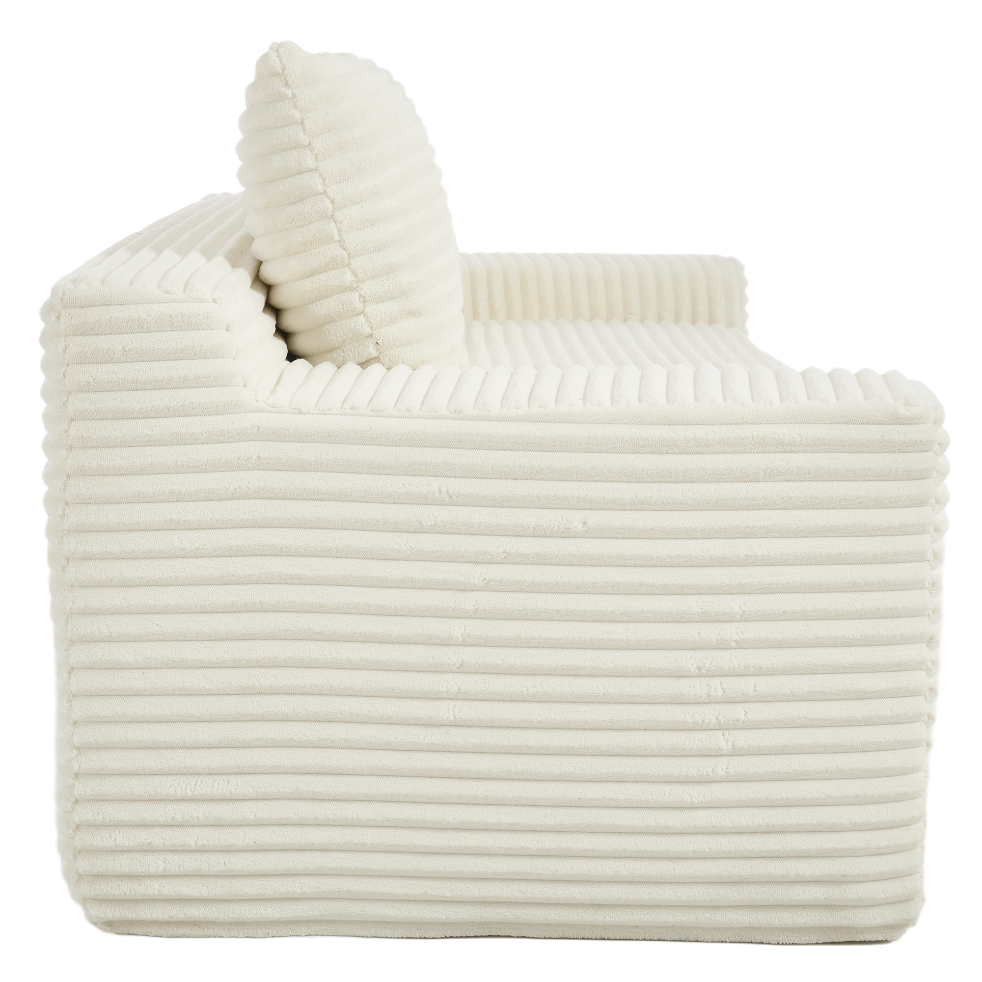 Miniyam Convertible Loveseat Sofa Bed with Memory Foam, Small Couch for Apartment, No Assembly, Corduroy, Beige