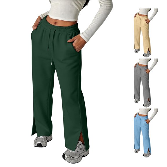 RTKFRFLM Boys Sweatpants Wide Leg Loose Fit Elastic Waist Drawstring Split Hem Casual Sport Trousers for Kids for Everyday Casual Wear