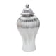 thumbnail image 3 of Vasija de porcelana antigua, vasija de templo con tapa, flor elegante multifuncional Blanco y Plata, 3 of 9