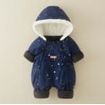 thumbnail image 2 of CAIVO Winter Thermal Baby Boys Romper Jumpsuit Warm Windproof Outdoor All Day Comfort Onesie Boho Bodysuits Long Sleeve Hood One-Pieces, 2 of 3