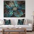 thumbnail image 4 of Designart 'Fractal Blue Flowers Pattern' Floral Art Print on Natural Pine Wood, 4 of 5