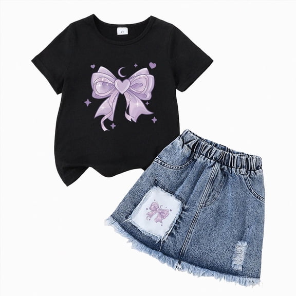 Girls Outfit Sets, Two Piece Summer Short Sleeve T-Shirts And Shorts Set 6-12 Months 12-24 Months 2t 3t 4t 5t 6t 7t Children 2-3 Years