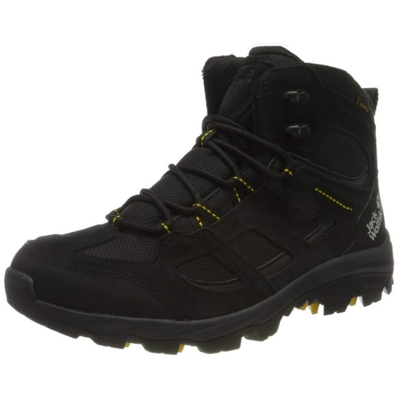 Jack Wolfskin Men\'s Vojo 3 Texapore Mid Hiking Shoe Boot, Black/Burly Yellow XT, 12