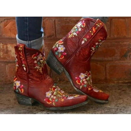

2020 Amazing Women s fashion Boots spring Women Shoes Cool British embroidered Design Soft Short Boots Party Knee Boots pink