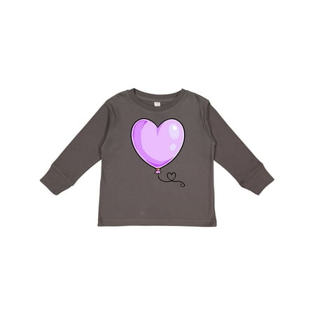 

Inktastic Purple Balloon Heart Boys or Girls Long Sleeve Toddler T-Shirt