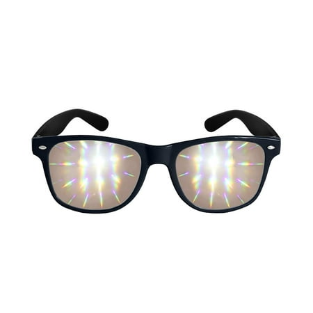 Tinted Diffraction Glasses - Amber - High Quality Effect - Rave Accessories - Black By 3Dstereo Glasses