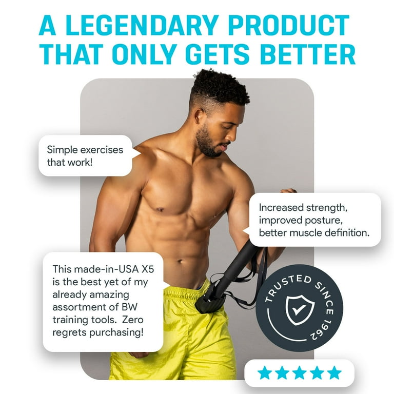Bullworker X5 Pro 28 Isometric Exercise Equipment Strength Training Portable at Home Gym Equipment for Back Shoulder Biceps Triceps Abs Chest and Arms Home Workout Exerciser for Men Women