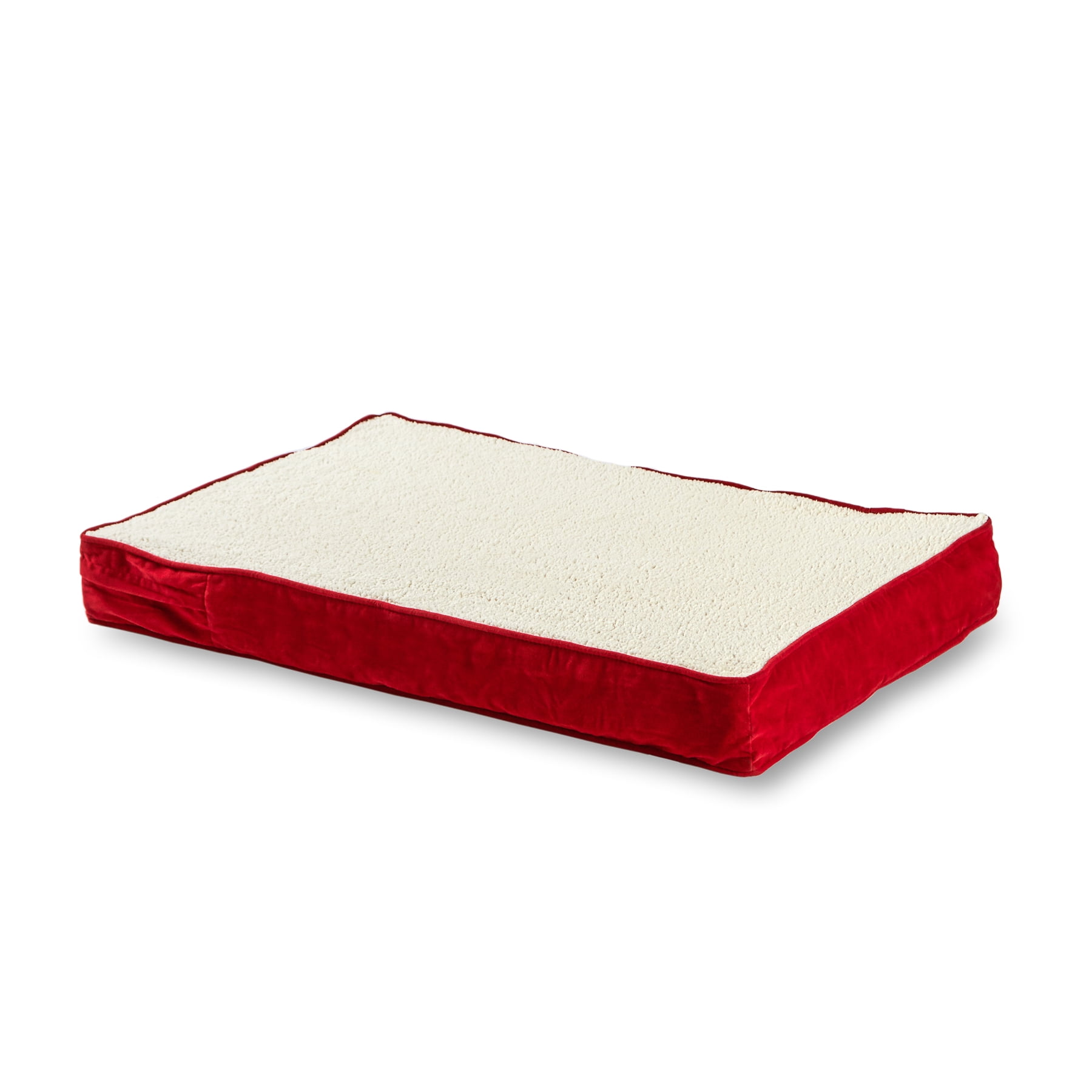 Happy Hounds Oscar Sherpa Orthopedic Dog Bed, Crimson, Extra Small (24 x 18 in.)