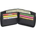 thumbnail image 3 of Cavelio RFID Blocking Cowhide Leather Zip-Around ID Bifold Wallet for Men with Gift Box Black, 3 of 8