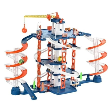 Car Garage Toy, Race Car Ramp Track Toys Sets,Garage Playset with 3 Alloy Cars,Christmas Birthdays Gifts for Kids Age 3 