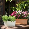 thumbnail image 5 of Clearance! Haidf Rectangular Planter, Plastic Long Planter Box with Holes and Tray, Planters for Indoor Outdoor Plants Flowers, Deck Railing Planter Boxes, Flower Pots, Plant Pots, 12.3", White, 5 of 6