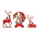 thumbnail image 5 of Estatuas de ciervos Pareja Figuras de renos Decorativas Sentadas De pie Ciervos nórdicos rojo, 5 of 9