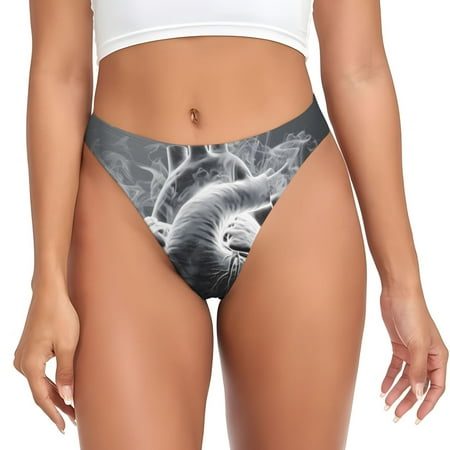 Rateoe Heart Illustration Pattern Seamless Women Underwear Thongs No Show Ladies Thong No Line Breathable Comfortable Panties Undies for Women-Medium
