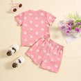 thumbnail image 4 of Fsqjgq 6T Girls Clothes Cute Girls Clothes Child Outfits Toddler Summer Short Sleeve Floral Prints Tops and Shorts 2PCS Outfits Clothes Set for Children Clothes Baby Girl Outfits Kids Sets Size 3Y, 4 of 7