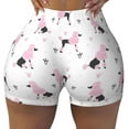 thumbnail image 2 of Haiem Cute Poodle Dog No Front Seam Biker Shorts for Women Yoga Workout Gym Bike Shorts with Tummy Control Moisture-Wicking-Small, 2 of 9