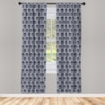 thumbnail image 2 of Ambesonne Halloween Curtains, Repetitive Skulls Pattern, Pair of 28"x63", Dark Blue White and Grey, 2 of 4