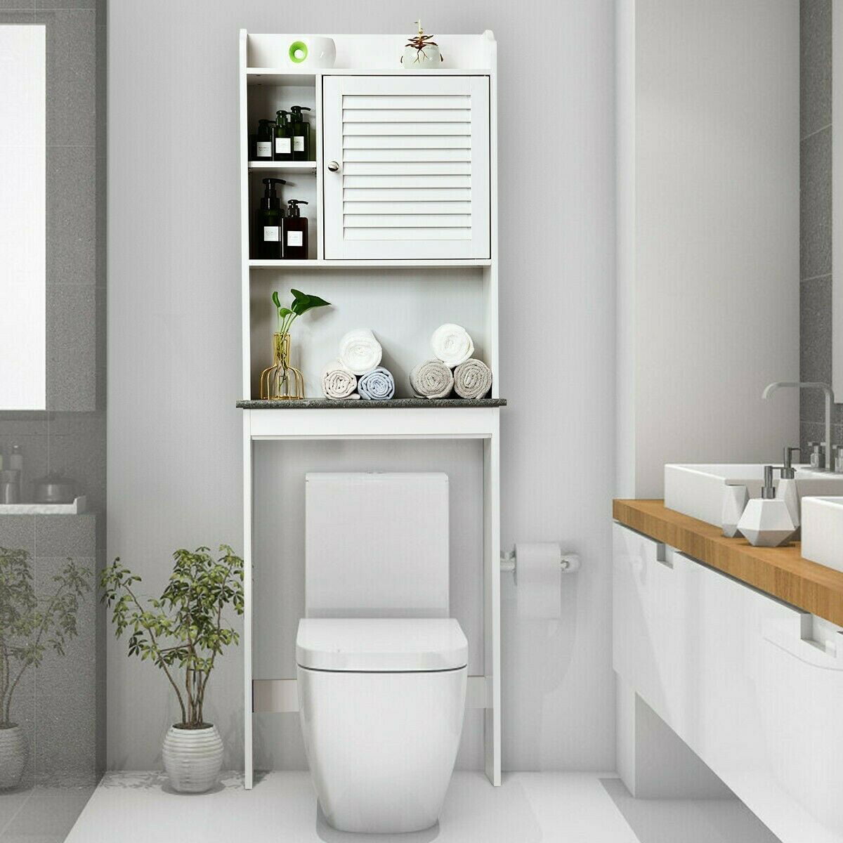 Bathroom Over-the-toilet Space Saver Storage Cabinet with Adjustable