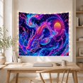 thumbnail image 5 of Serpentine Dragon in Turbulent Neon Water, Mystical Retro Futuristic Fantasy Art for Sci-Fi Fans, Digital Wall Decor Graduation Gift Tapestry Wall Hanging for Dorm and Gaming Room, 5 of 7