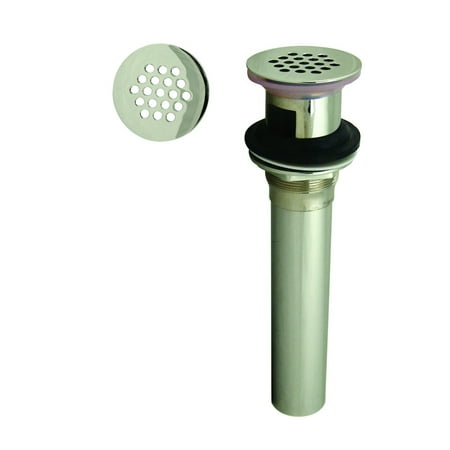 

Westbrass Grid Strainer Lavatory Drain with Overflow Holes - Exposed in Polished Nickel