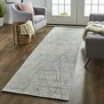 thumbnail image 3 of 10' Gray And Blue Abstract Hand Woven Runner Rug, 3 of 5