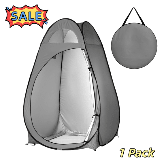 Tcbosik Portable Pop Up Privacy Tent, Changing Room Dressing Tent, Camping Tent with Carry Bag for Picnic Beach Hiking Fishing, Dark Gray