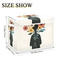 thumbnail image 5 of Yayeee Collapsible Cube Storage Bin with Lid Fabric Closet Decorative Basket with Handles, Black Flowers, 5 of 7