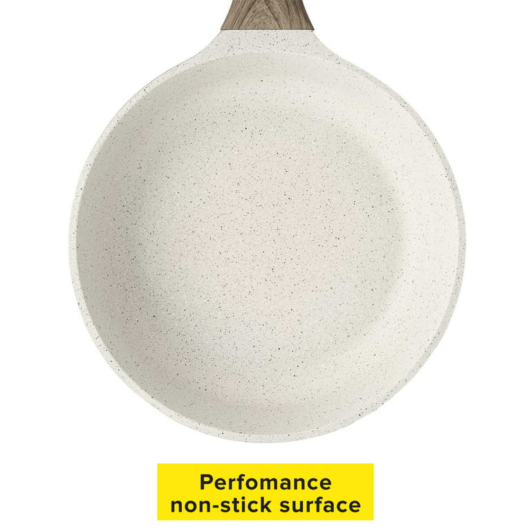 Goodful 10pc Cast Aluminum, Ceramic Cookware Set Cream