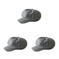 thumbnail image 1 of sweethay Gorras con visera Boina de lana de moda retro Sombreros octogonales de tacto cómodo Sombreros de líneas hermosas para fiesta Gris claro 3Conjunto, 1 of 6