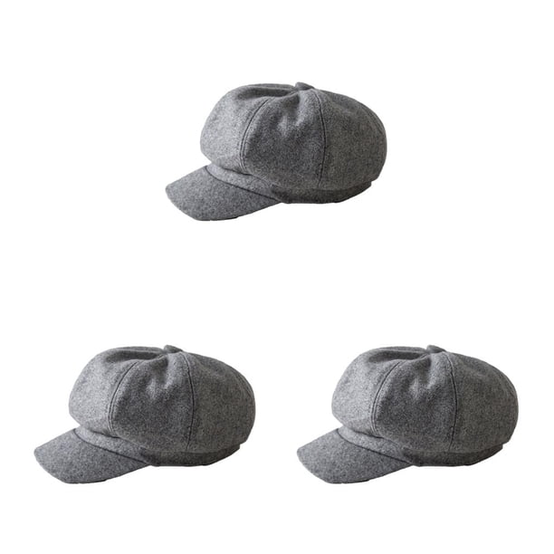 Gorras con visera Minnieouse Boina de lana Gris claro 3 piezas