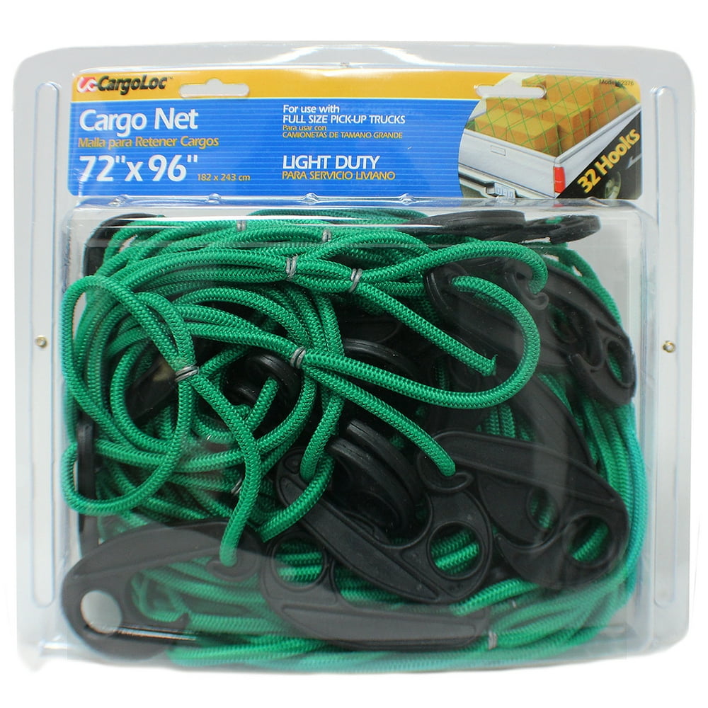 CargoLoc 62376 72" X 96" Green Cargo Net with 32 Hooks