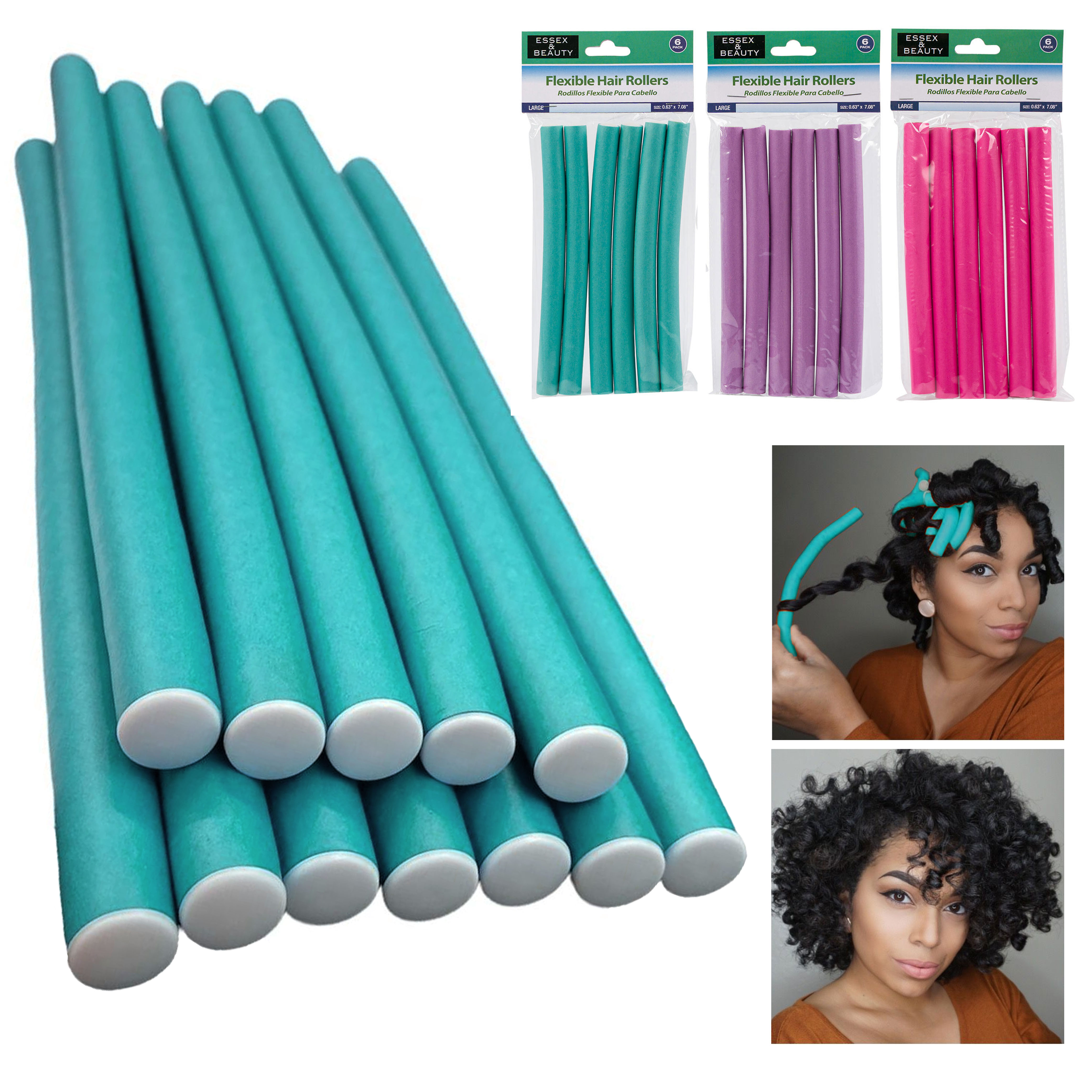 96 Pc Flexi Rods Hair Rollers Foam Perm Flexible Curler Bend Salon