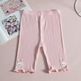 thumbnail image 2 of AUNVITO Girls Summer Thin Ribbed Leggings Capri Mid-Length Safety Shorts Outerwear Pants, 2 of 6