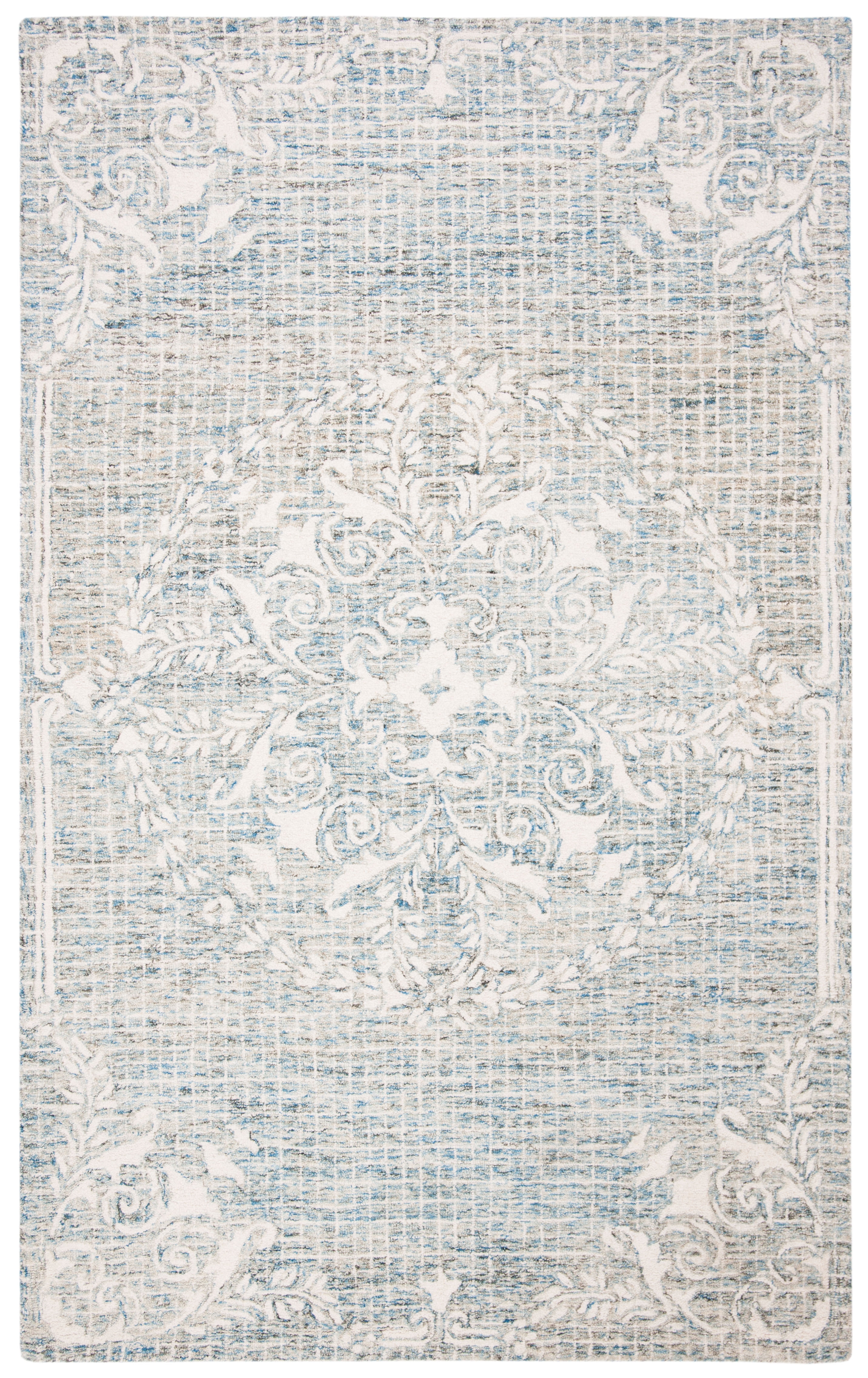 SAFAVIEH Abstract Bryanne Floral Wool Area Rug, Light Blue, 6' x 9'
