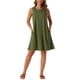 thumbnail image 2 of INSPIRE CHIC Vestidos de Verano para Mujeres, Vestido de Tirantes con Estampado de Tie Dye, Vestido Casual de Playa Sin Mangas, Vestido Suelto de Camiseta con Bolsillos XL Verde Ejército, 2 of 6